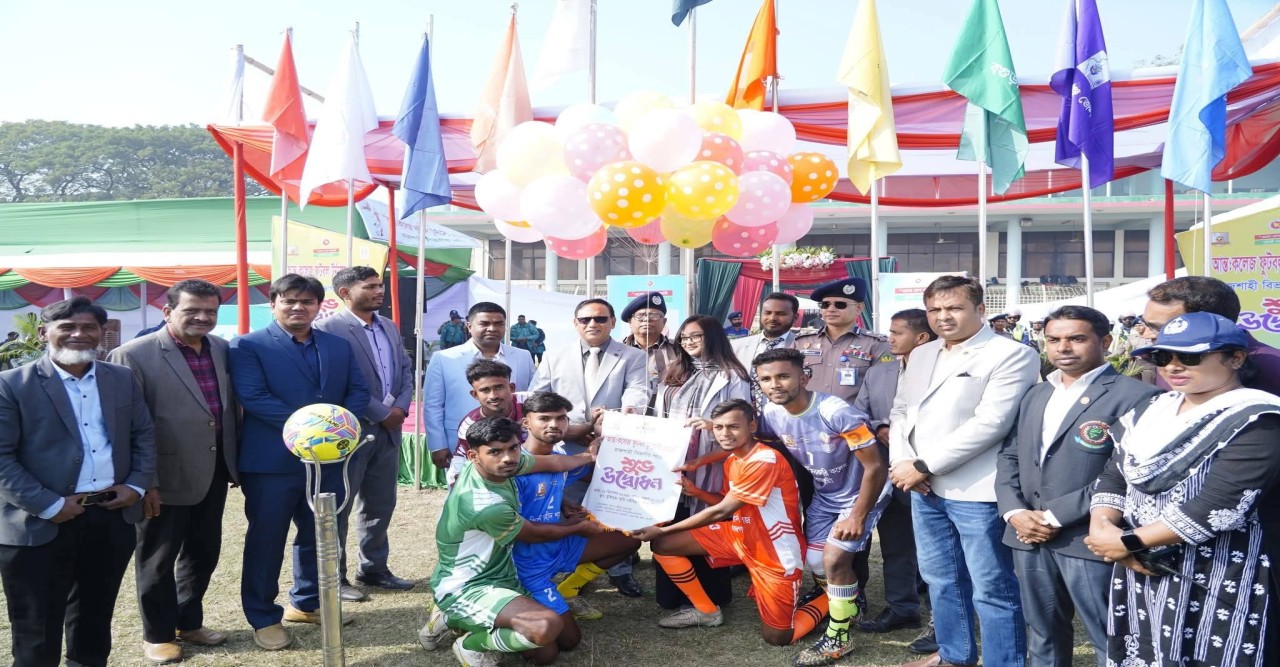 রাজশাহীতে বিভাগীয় পর্যায়ে আন্তঃকলেজ  ফুটবল টুর্নামেন্ট -২০২৫ এর শুভ উদ্বোধন