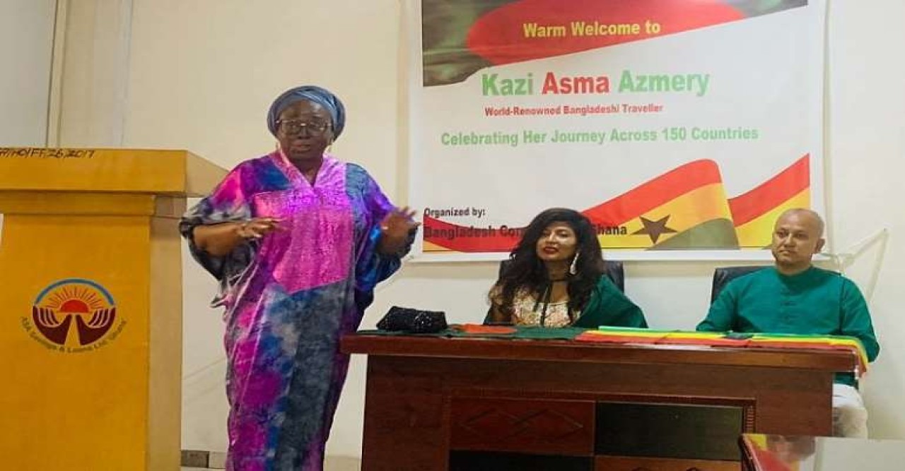 Kazi Asma Azmery: Bangladeshi explorer aiming to cover the globe, makes 150th country visit to Ghana