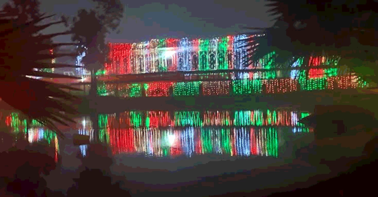 বিজয় দিবসে পতাকার লাল সবুজ আলোয় সেজেছে নারায়ণগঞ্জ
