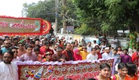 বগুড়ায় আনন্দ শোভাযাত্রা ও র্যালীতে বর্ষবরন উদযাপন