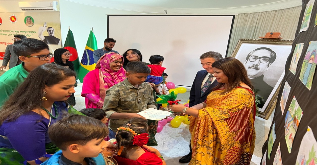 উৎসব মুখর পরিবেশে ব্রাসিলিয়াতে বঙ্গবন্ধুর ১০৩তম জন্মবার্ষিকী ও জাতীয় শিশু দিবস-২০২৩ উদযাপন